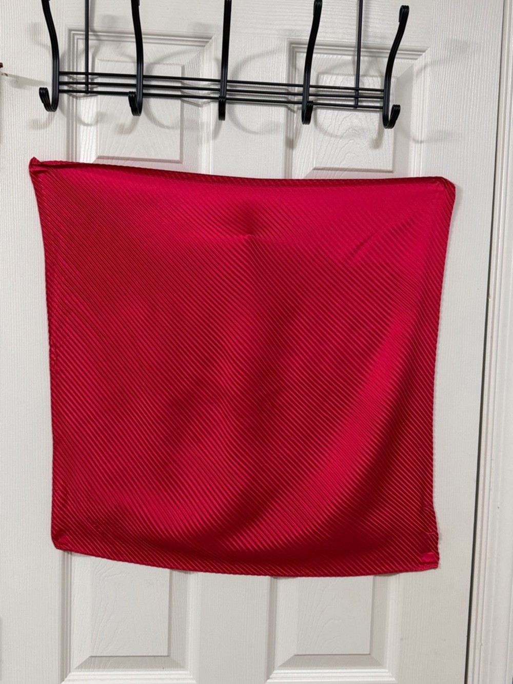 Elegant Bright Floral & Ruby Red Silk Scarves - Double Pack - Picture 9 of 14